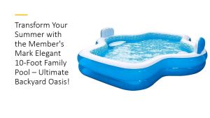 Premium 10ft Large Inflatable Family Swimming Pool – Indoor/Outdoor for Kids & Adults