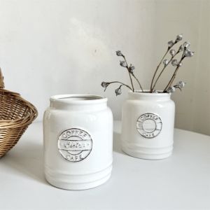 Attractive Ceramic Kitchen Storage Jar Simple Nordic Style Utensil Holder Spoon Fork Storage Vase Practical And Stylish