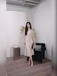 LadyS Elite | Acetate Sleeveless Blouse and Skirt Set Summer Wear