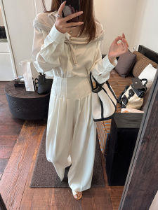 High Waist Wide Leg Casual Pants Anti-Wrinkle Fishbone Waist Shaping Womens Autumn New Style Comfortable Slimming Long Trousers