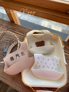 ผ้ากันเปื้อนซิลิโคนหมีนุ่มพิเศษ เด็กทารก สร้อยคอให้อาหารเด็กผ้าขนหนูน้ําลายกันน้ําแบบพกพาสําหรับ เด็กทารก กินของแข็ง