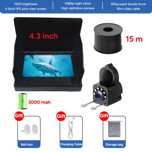 Fishing Camera fish finder With Night Vision 1080P 4.3 Inch LCD Camera 130° Portable Fishing Depth Fish Finder Water For Fishing