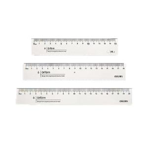 deli | Student Exam Transparent Plastic Ruler with Wavy Scale