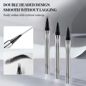 Two-Prong Eyebrow Pen Eyeliner Pen Non Discoloring Waterproof Eyebrow Pencil Feathering Brows Sweat-Proof non fading All Skill Levels
