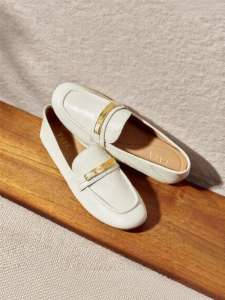 White Leisure Sheepskin Womens Loafers
