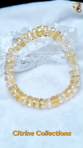 Collection / Premium Grade Faceted Citrine Bracelet (Abacus Azeztulite Lemon Citrine)