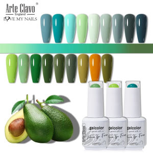 Arte Clavo 15ml Green Gel Nail Polish Fresh Color Hybrid HEMA TPO FREE All For Manicure Nail Art Gel UV Vernis Lakiery Varnishes