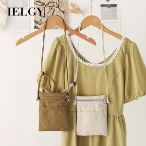 IELGY กระเป๋าโทรศัพท์มือถือผ้าไนลอนลำลองสไตล์ญี่ปุ่นกระเป๋าสะพายไหล่ขนาดเล็กช็อปปิ้งเข้ากับทุกชุดน้ำหนักเบาทันสมัยเพียงแมสเซ็นเจอร์สะพายไหล่เดียว