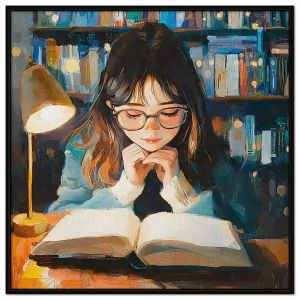 Tranh vẽ góc học tập. Tranh treo tường dán tường sơn dầu tranh trí canvas. CGI-1439