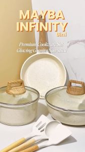 MAYBA INFINITY 8 PC Panci Set Lengkap Anti Lengket & Spatula Silikon Tahan Panas