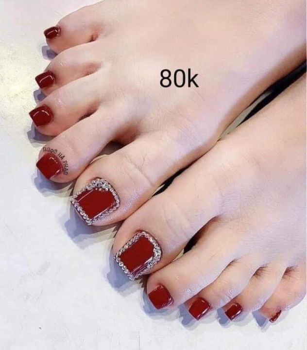 Top 6 kiểu nail sơn chân màu đỏ đẹp quyến rũ