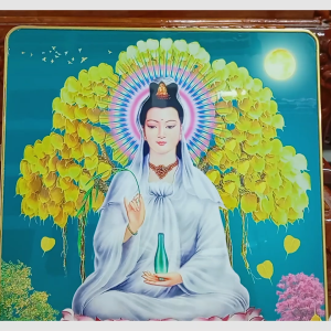 Lịch 2026 - Lịch tráng gương kích thước 34x60cm kèm bloc 14.5x20.5cm - Quan Âm (A1)