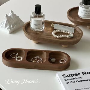 Liang Huanxi Retro Solid Wood Jewelry Plate Perfume Storage Rack Aromatherapy Tray Hallway Key Storage Tray Home Decoration