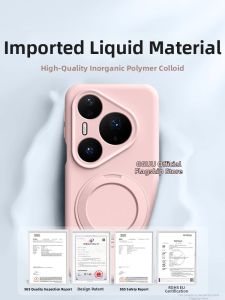 GGUU | Cute Silicone Phone Case for Huawei Phones Pink With Lanyard