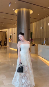 Đầm 2 dây dáng dài ren hoa đi biển đi tiệc siêu xinh Vani Dress