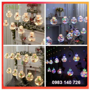 💥Mới 2023💥 Dây Đèn Led Hình Quả Cầu người tuyết Trang Trí Giáng Sinh Thời Trang hiệu ứng tuyệt đẹp💥