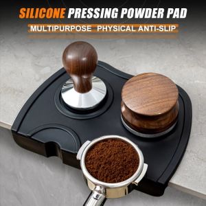 Coffee Tamper Mat Silicone Tamping Station Non Slip Heat Resistant Corner Pad Espresso Barista Tool