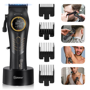 Hatteker Professional Hair Clippers for Men Adjustable Speed DLC Coated Blades USB LCD Display Barber Clipper