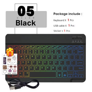 7-Color Backlight Wireless Bluetooth Keyboard Mouse Set Multi-language Portable Rechargeable Keyboard for iPad Android Windows