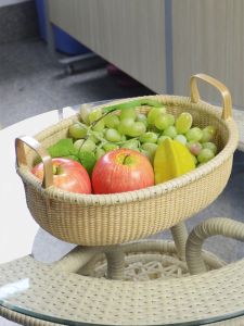 Woven Wood Fruit Basket Storage Box Organizer Basket Desktop Decorative Utility Basket Chinese Style Handicraft Storage Basket