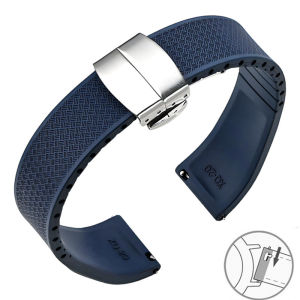 Fluoro Rubber Watch Band FKM Tropic Strap 20mm 22mm Butterfly Buckle Quick Release Universal Replace Belt Bracelet for Men Women