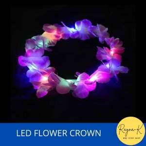 LED Hawaiian Led Headband Artificial Flowrler Crown ( RANDOM COLOR)