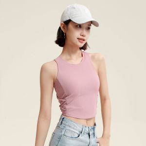 VfU Yoga Vest Top with Chest Pad Fitness Clothing Breathable Summer Sport Pilates Slimming Outdoor Wear Womens Gym Suit