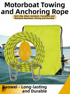 BAOWEI | Mooring Rope for Docking and Towing Green With Spring Hook And Floats