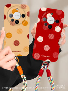 New Year Creative round Circle Huawei Mate60 pro 5G Phone Case Full Cover Shockproof Red Matte Compatible with Mate50/40 pro