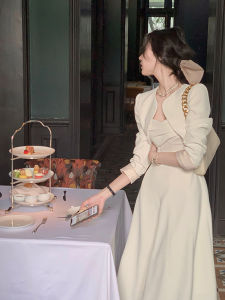 SHANGSHA | Elegant Lady White Suit & Slip Dress