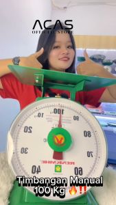 ACAS RH 100Kg Timbangan Analog Manual Jarum Duduk Meja Electronic Spring Dial Scale Besi Plat Datar Rata Timbangan Ayam Daging Sayur Buah Paket Ekspedisi 100 Kg