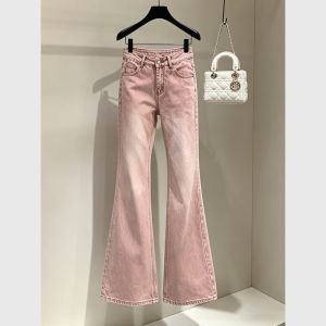 Trendy Skinny Light Pink Pants Thin Fit