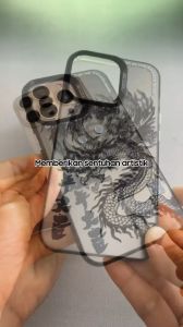 GKK Case Chinese Dragon iPhone 11 12 13 14 15 PRO MAX Black Case Anti Yellowing