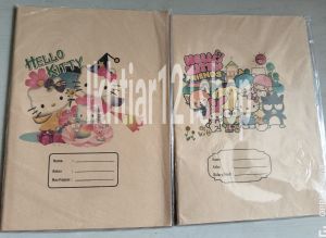 Sampul coklat ukuran kwarto &Boxy sampul buku polos karakter &batik