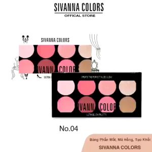 Bảng Phấn Mắt Má Hồng Và Tạo Khối Highlight 8 Ô Sivanna Colors Ultra Blush Palette HF319 16g ( MÃ 74)