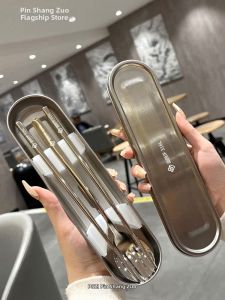 PINSHANGZUO | Portable High-Grade Stainless Steel Tableware Set