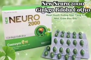 New Neuro 2000 Ginkgo Biloba CoQ10 – Giảm Đau Đầu Chóng Mặt Tăng Trí Nhớ Hỗ Trợ Não (100 Viên)