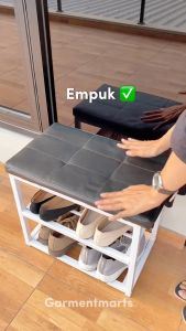 Rak Sepatu Duduk Sofa Besi Tempat Pakai Sandal Ruang Tamu Kokoh Kuat Lemari Sepatu 2 Susun - Lazada