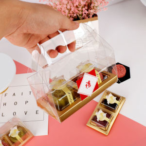 New New Arrival Mid-Autumn Moon Cake Gift Box Egg Yolk Crisp 6 Tablets Pack Packaging Box and Bag 8 Cold Cover Support Flow Heart 4 Boxes 2 Satchel