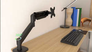 Single Monitor Stand - Articulating Gas Spring Arm for 13-32" LCD Swivel & Height Adjustable Monitor Mount Desk Clamp for Computer Fits Up to 32 Inches