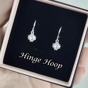 SO SEOUL Atlas Sphere Round Ball Diamond Simulant Cubic Zirconia Hoop Earrings