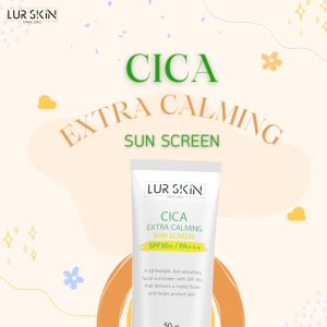 🔥ส่งฟรี ส่งไว🔥 LUR SKIN CICA EXTRA CALMING SUN SCREEN SPF50+ PA+++( 50g )(1 แถม 1) ครีมกันแดดใบบัวบก สิวอักเสบ ผิวชุ่มชื้น คุมมัน เกลี่ยง่าย