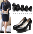Comfortable formal high heel shoes for women 3-5cm perfect for interviews work conferences black colored professional footwear. 