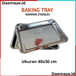 Nampan Stainless/Baking Tray Stainless Steel/Ukuran 40x30x4 cm