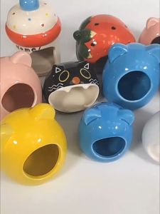 บ้านหนูเซรามิก บ้านแฮมเกอร์ Hamster House 4 สีขาว ฟ้า ชมพู ขนาด 8x6