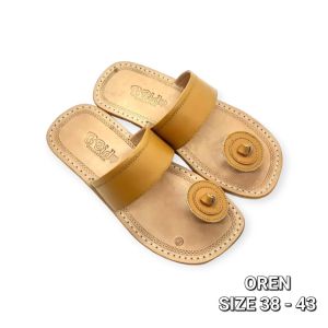 Sandal Kulit Tarumpah Pria Model Jepit Jamur Casual Size 39-43