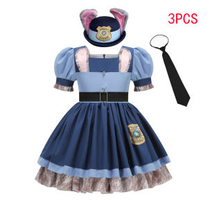 Disney | Disney Zootopia Bunny Judy Costume for Girls Carnival Halloween Birthday Cosplay Dress Party Outfit with Accessories
