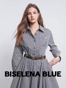 BEIQIANI | French Commute Waist Cinching Black & White Color Block Belt Shirt Dress