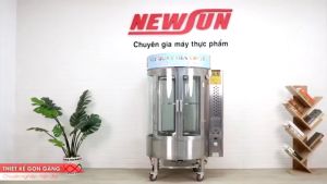Lò quay gà vịt than gas xoay 850 2 cánh cửa NEWSUN - Bảo hành 12 tháng - Tặng 15 móc 15 xiên lu quay gà vịt
