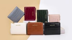 Baellerry | Baellerry Womens Fashion Wallet Crocodile Pattern Multi-Functional Card Bag Photo Folder Zero Gravity Design Birthday Gift